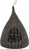 vidaXL - Kattenhuis - met - kussen - tipi - 40x60 - cm - natuurlijk - wilgen - grijs
