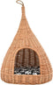 vidaXL - Kattenhuis - met - kussen - tipi - 40x60 - cm - natuurlijk - wilgen - grijs