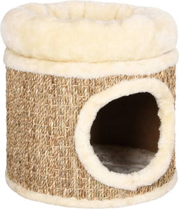 vidaXL - Kattenhuis - met - luxe - kussen - 33 - cm - zeegras