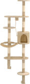 vidaXL - Kattenkrabpaal - met - krabpalen - wandmontage - 194 - cm - beige - bruin