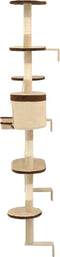 vidaXL - Kattenkrabpaal - met - krabpalen - wandmontage - 194 - cm - beige - bruin