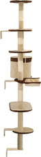 vidaXL - Kattenkrabpaal - met - krabpalen - wandmontage - 194 - cm - beige - bruin