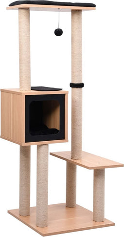 vidaXL - Kattenkrabpaal - met - sisal - krabmat - 129 - cm