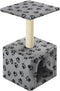 vidaXL - Kattenkrabpaal - met - sisal - krabpaal - 55 - cm - pootafdrukken - grijs
