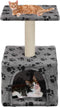 vidaXL - Kattenkrabpaal - met - sisal - krabpaal - 55 - cm - pootafdrukken - grijs