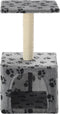 vidaXL - Kattenkrabpaal - met - sisal - krabpaal - 55 - cm - pootafdrukken - grijs