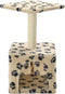vidaXL - Kattenkrabpaal - met - sisal - krabpaal - 55 - cm - pootafdrukken - beige