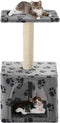 vidaXL - Kattenkrabpaal - met - sisal - krabpaal - 55 - cm - pootafdrukken - grijs
