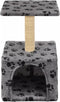 vidaXL - Kattenkrabpaal - met - sisal - krabpaal - 55 - cm - pootafdrukken - grijs