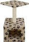 vidaXL - Kattenkrabpaal - met - sisal - krabpaal - 55 - cm - pootafdrukken - beige
