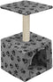 vidaXL - Kattenkrabpaal - met - sisal - krabpaal - 55 - cm - pootafdrukken - grijs