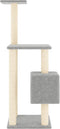 vidaXL - Kattenkrabpaal - met - sisal - krabpalen - 104 - cm - lichtgrijs