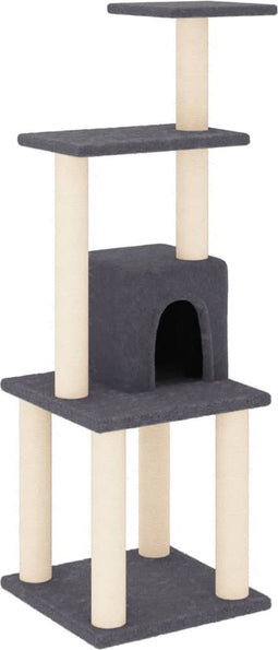 vidaXL - Kattenkrabpaal - met - sisal - krabpalen - 105 - cm - donkergrijs