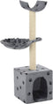 vidaXL - Kattenkrabpaal - met - sisal - krabpalen - 105 - cm - pootafdrukken - grijs