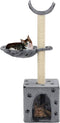vidaXL - Kattenkrabpaal - met - sisal - krabpalen - 105 - cm - pootafdrukken - grijs