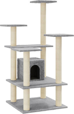 vidaXL - Kattenkrabpaal - met - sisal - krabpalen - 110 - cm - lichtgrijs
