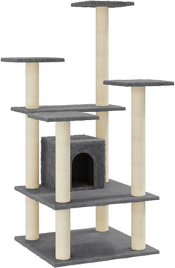 vidaXL - Kattenkrabpaal - met - sisal - krabpalen - 110 - cm - donkergrijs