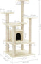 vidaXL - Kattenkrabpaal - met - sisal - krabpalen - 110 - cm - crèmekleurig