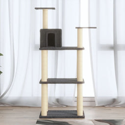 vidaXL - Kattenkrabpaal - met - sisal - krabpalen - 118,5 - cm - donkergrijs