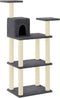 vidaXL - Kattenkrabpaal - met - sisal - krabpalen - 118,5 - cm - donkergrijs