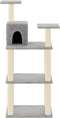 vidaXL - Kattenkrabpaal - met - sisal - krabpalen - 118,5 - cm - lichtgrijs
