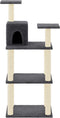 vidaXL - Kattenkrabpaal - met - sisal - krabpalen - 118,5 - cm - donkergrijs