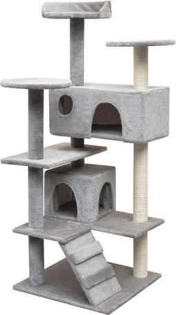 vidaXL - Kattenkrabpaal - met - sisal - krabpalen - 125 - cm - grijs