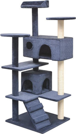 vidaXL - Kattenkrabpaal - met - sisal - krabpalen - 125 - cm - donkerblauw