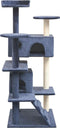 vidaXL - Kattenkrabpaal - met - sisal - krabpalen - 125 - cm - donkerblauw