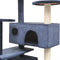 vidaXL - Kattenkrabpaal - met - sisal - krabpalen - 125 - cm - donkerblauw
