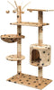 vidaXL - Kattenkrabpaal - met - sisal - krabpalen - 125 - cm - pootafdrukken - beige