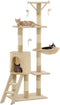 vidaXL - Kattenkrabpaal - met - sisal - krabpalen - 138 - cm - beige
