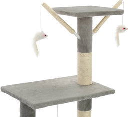 vidaXL - Kattenkrabpaal - met - sisal - krabpalen - 138 - cm - pootafdrukken - beige