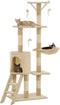 vidaXL - Kattenkrabpaal - met - sisal - krabpalen - 138 - cm - pootafdrukken - grijs