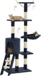 vidaXL - Kattenkrabpaal - met - sisal - krabpalen - 138 - cm - pootafdrukken - grijs