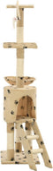 vidaXL - Kattenkrabpaal - met - sisal - krabpalen - 138 - cm - pootafdrukken - beige