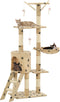 vidaXL - Kattenkrabpaal - met - sisal - krabpalen - 138 - cm - pootafdrukken - beige