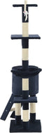 vidaXL - Kattenkrabpaal - met - sisal - krabpalen - 138 - cm - donkerblauw