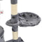 vidaXL - Kattenkrabpaal - met - sisal - krabpalen - 138 - cm - pootafdrukken - grijs
