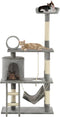vidaXL - Kattenkrabpaal - met - sisal - krabpalen - 140 - cm - grijs