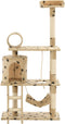 vidaXL - Kattenkrabpaal - met - sisal - krabpalen - 140 - cm - pootafdrukken - beige
