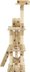 vidaXL - Kattenkrabpaal - met - sisal - krabpalen - 140 - cm - pootafdrukken - beige