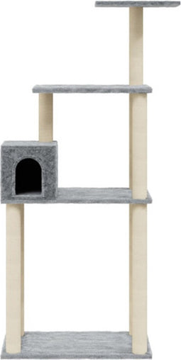 vidaXL - Kattenkrabpaal - met - sisal - krabpalen - 147 - cm - lichtgrijs