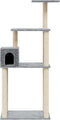 vidaXL - Kattenkrabpaal - met - sisal - krabpalen - 147 - cm - lichtgrijs