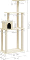vidaXL - Kattenkrabpaal - met - sisal - krabpalen - 147 - cm - donkergrijs