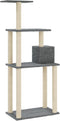 vidaXL - Kattenkrabpaal - met - sisal - krabpalen - 147 - cm - donkergrijs