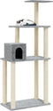 vidaXL - Kattenkrabpaal - met - sisal - krabpalen - 147 - cm - lichtgrijs