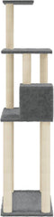 vidaXL - Kattenkrabpaal - met - sisal - krabpalen - 147 - cm - donkergrijs