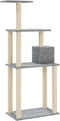 vidaXL - Kattenkrabpaal - met - sisal - krabpalen - 147 - cm - lichtgrijs