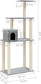 vidaXL - Kattenkrabpaal - met - sisal - krabpalen - 147 - cm - lichtgrijs